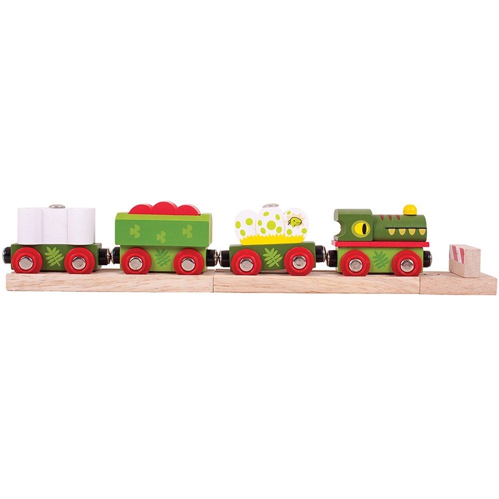 BigJigs Trains - Dinosaur Railway Engine and Carriages