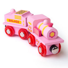 Load image into Gallery viewer, BigJigs Trains - Pink 123 Engine
