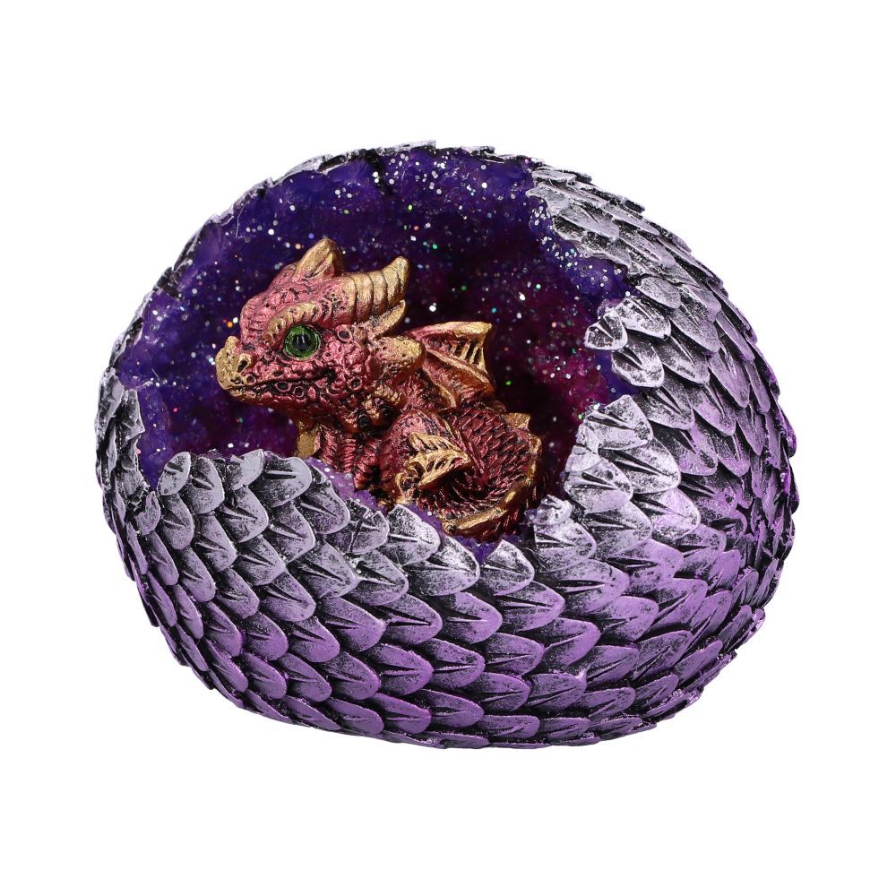 Red Geode Dragon Egg Figurine